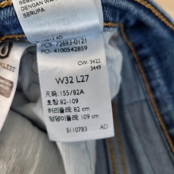 Levi's Ribcage Ankle Straight Leg Jeans Button Fly Medium Wash High Rise 32 - Picture 8 of 9